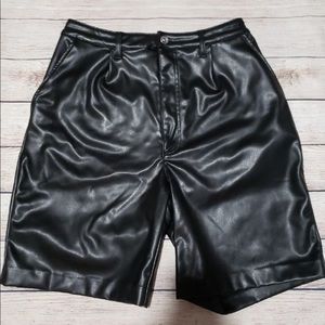 Faux leather shorts